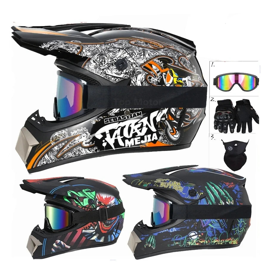 children's motorcycle helmet set