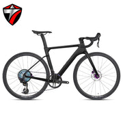 Twitter R15 Pro Max WheelTop GEX-13 carbon fiber road bike in side view with high-modulus carbon fiber frame and 700C road bike wheels.