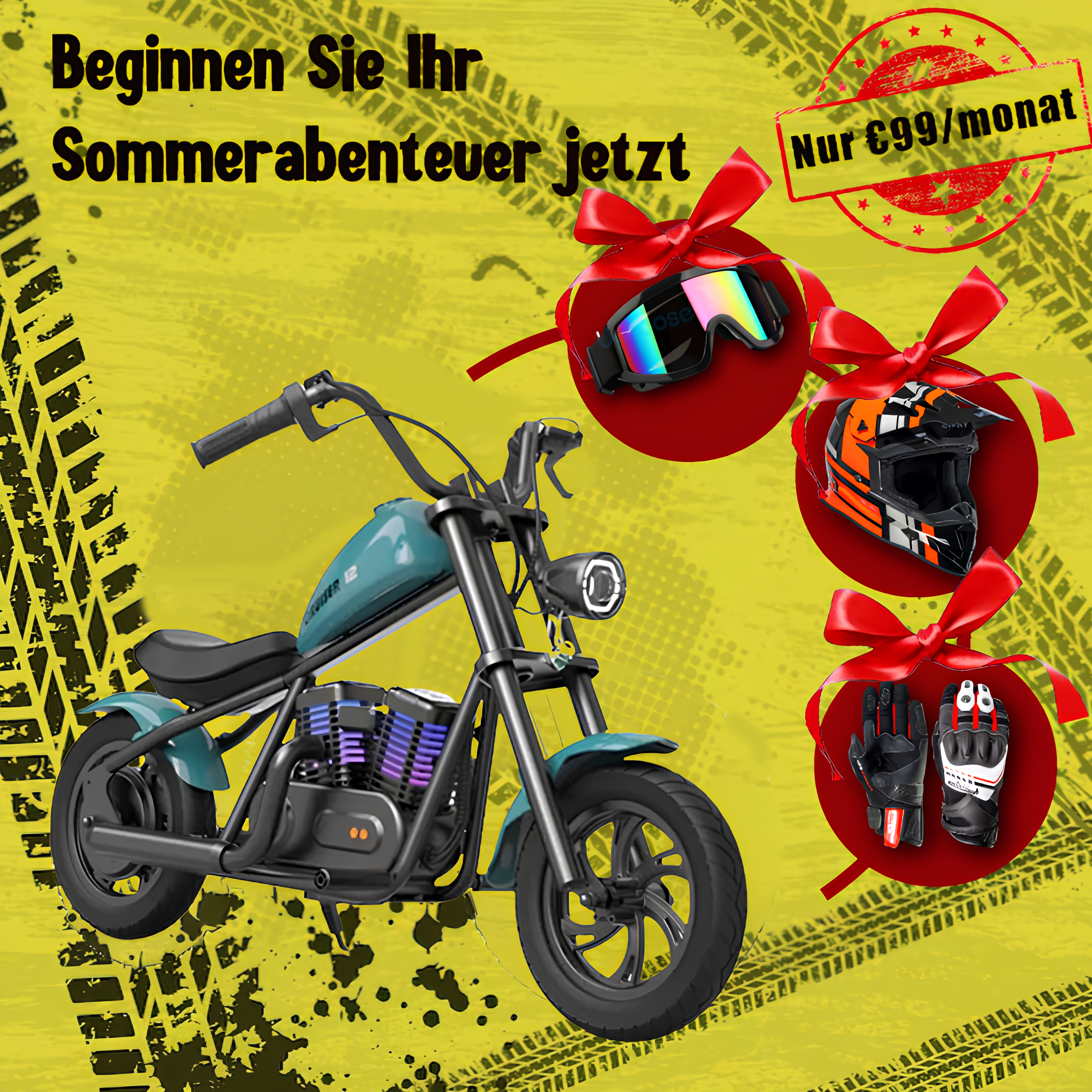 DeutscheFahrrad children's package: Harley Davidson e-bike with free helmet and protective equipment